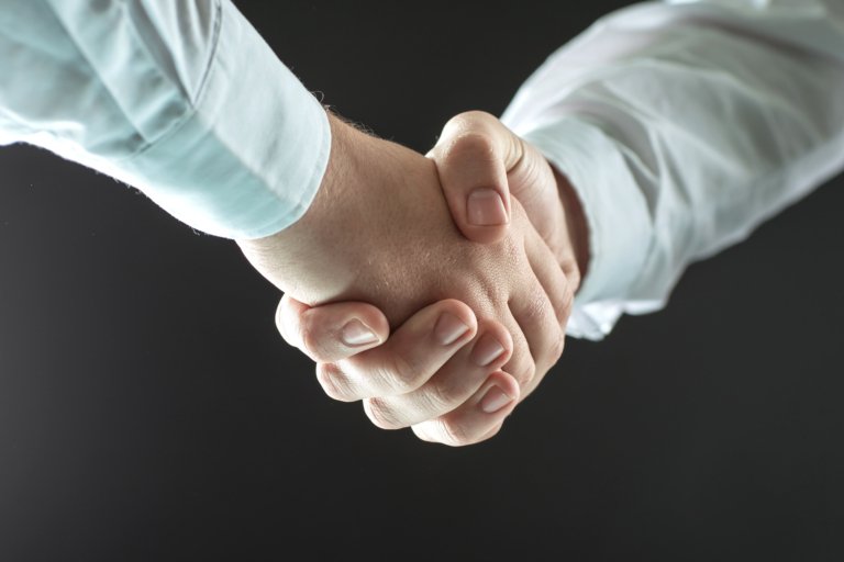 close up. handshake business people